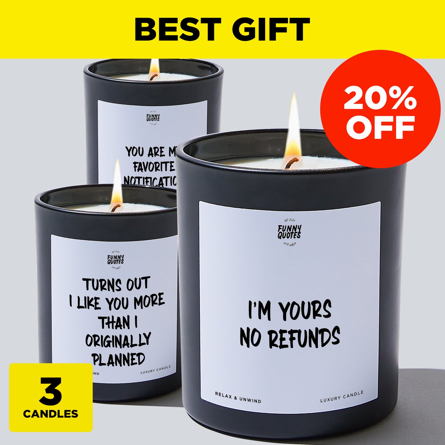 Anniversary Present - Best Gift Bundle (3 Candles)