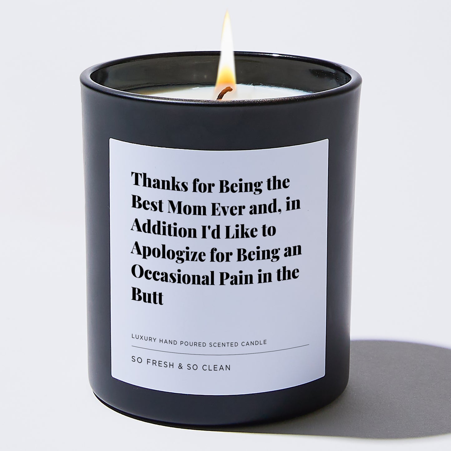 Gift for Mom - Thanks for Being the Best Mom Ever and, in addition I'd Like to apologize for being an occasional pain in the butt - Candle