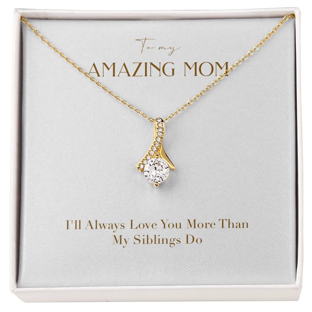 Enchanting Elegance Ribbon Necklace - I'll Always Love You More Than My Siblings Do