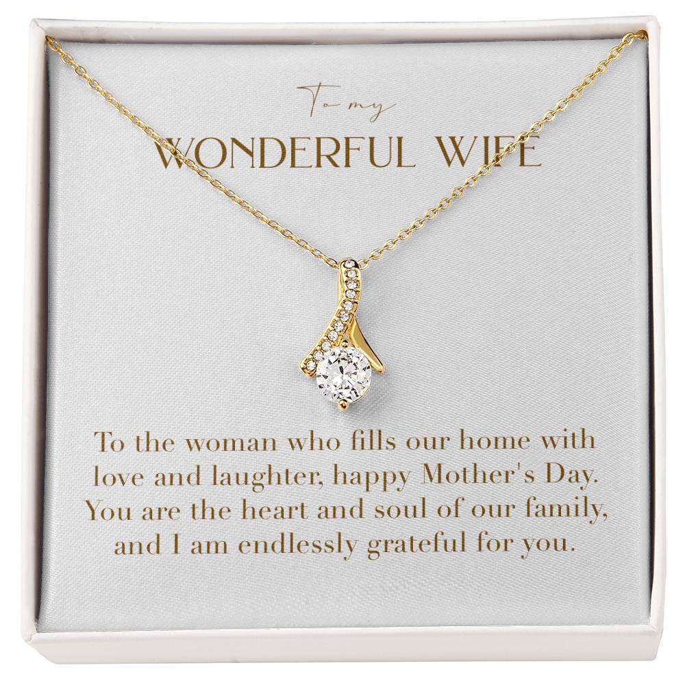 Enchanting Elegance Ribbon Necklace - To The Woman Who Fills Our Home With Love and Laughter