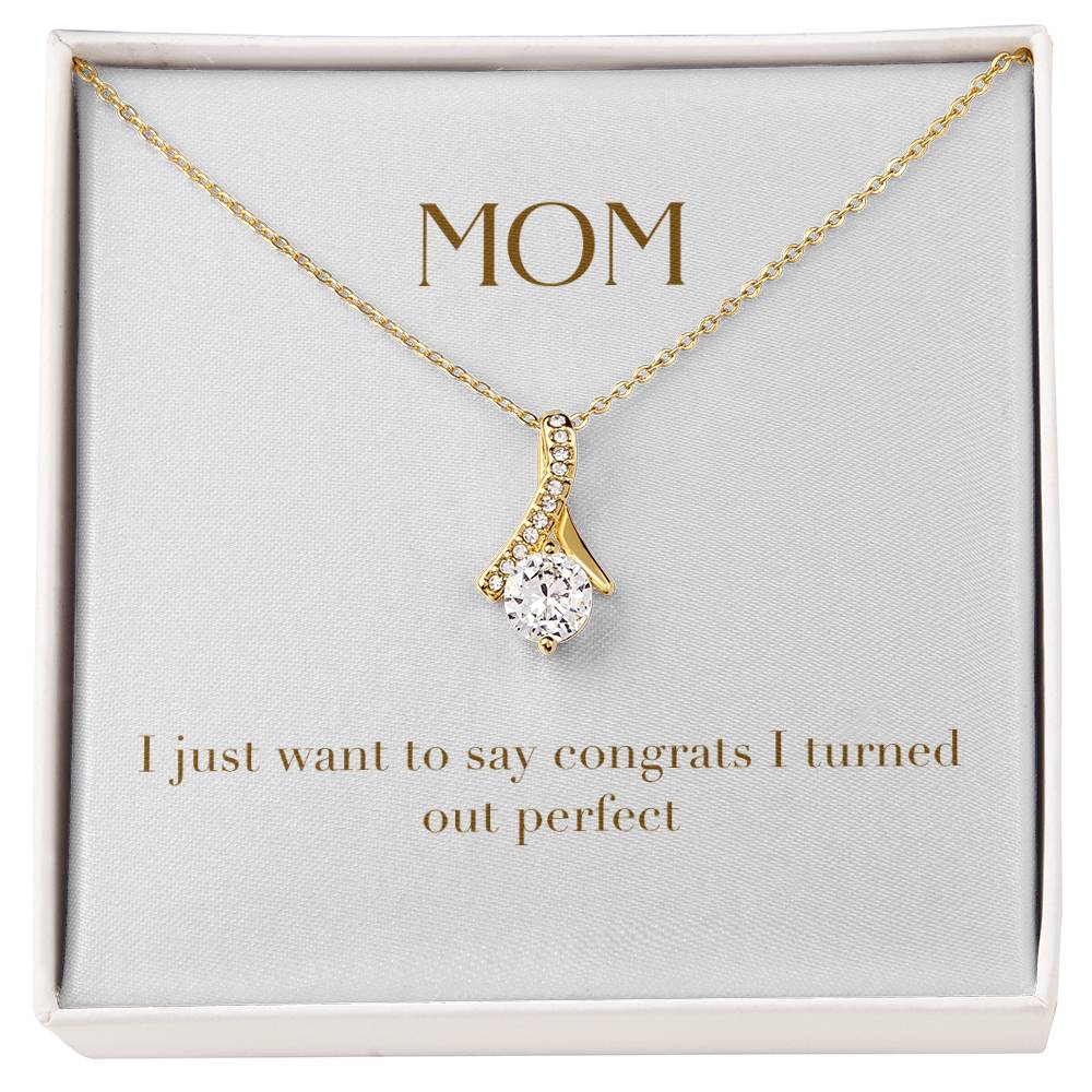 Enchanting Elegance Ribbon Necklace - Mom I Just Want to Say Congrats