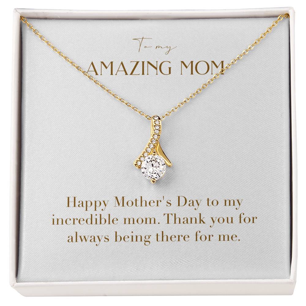 Enchanting Elegance Ribbon Necklace - Happy Mother's Day to My Incredible Mom