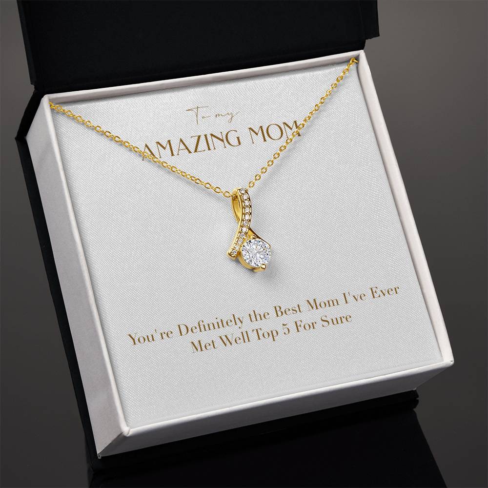 Enchanting Elegance Ribbon Necklace - You're Definitely The Best Mom Ever