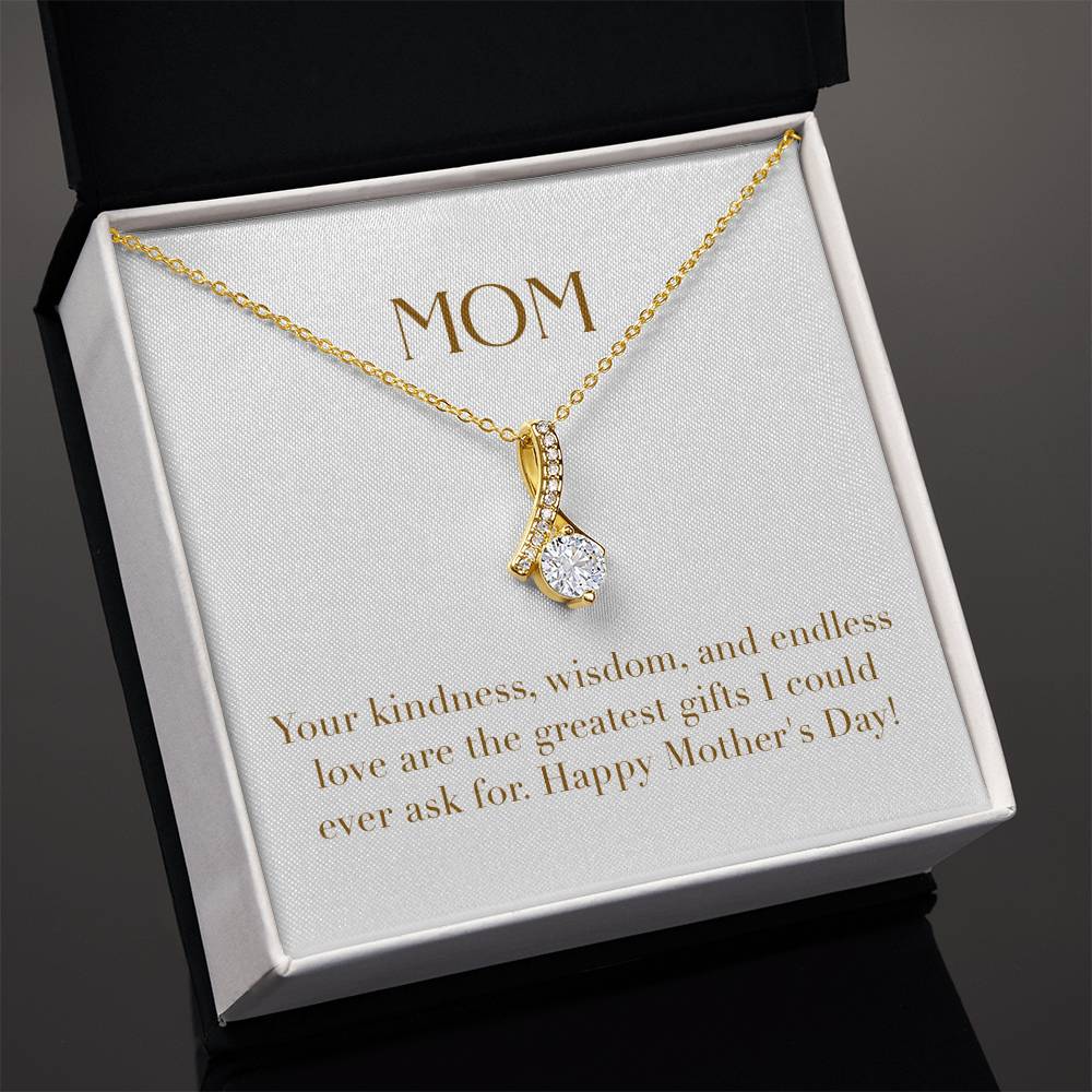 Enchanting Elegance Ribbon Necklace - Your Kindness Wisdom and Endless Love