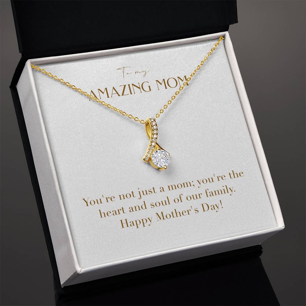 Enchanting Elegance Ribbon Necklace - You're Not Just a Mom You're the Heart of Our Family