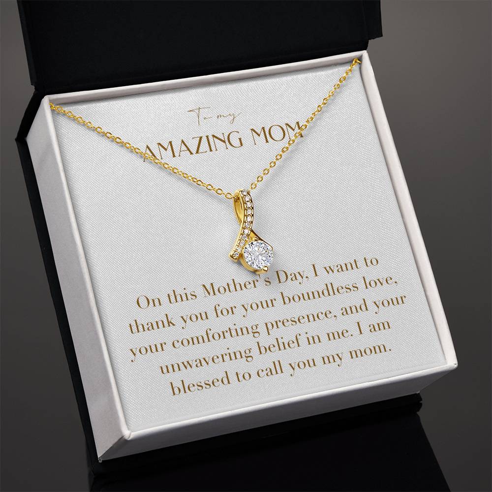 Enchanting Elegance Ribbon Necklace - On This Mother's Day I Want to Thank You