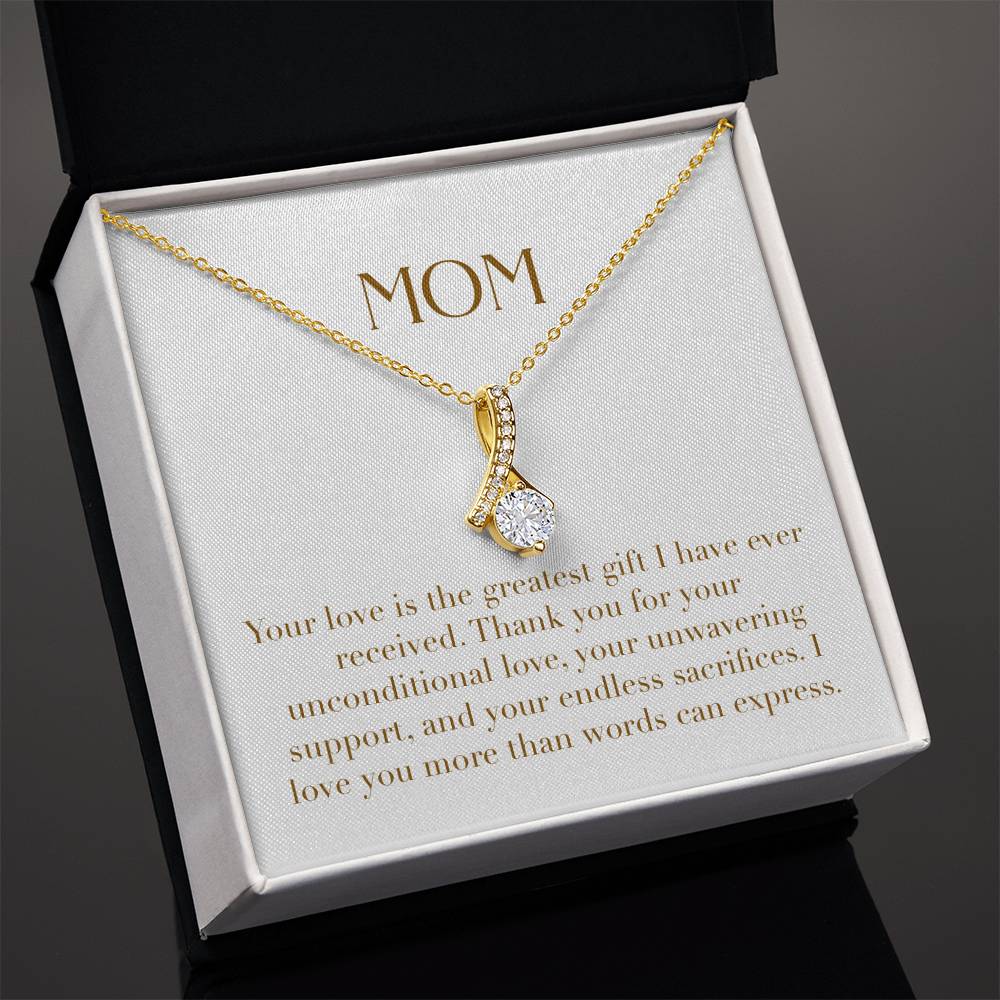 Enchanting Elegance Ribbon Necklace - Your Love is the Greatest Gift I Have Ever Received