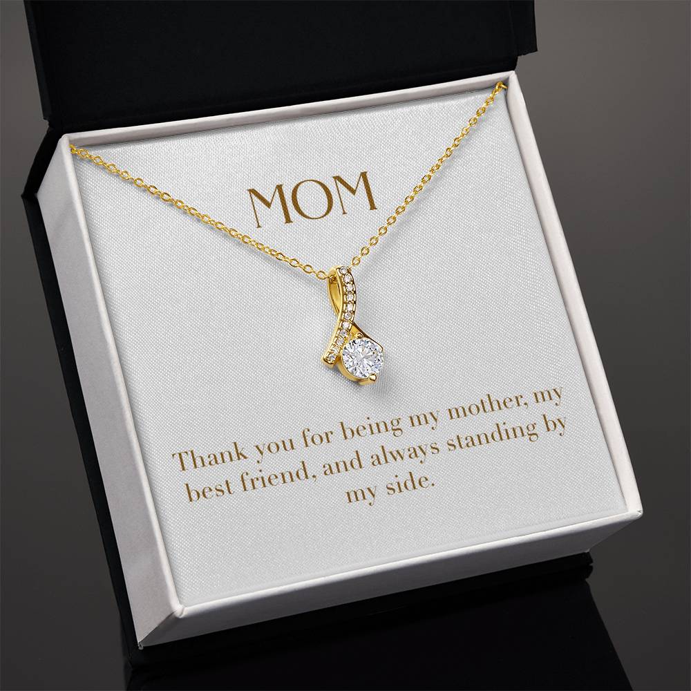 Enchanting Elegance Ribbon Necklace - Thank You for Being My Mother