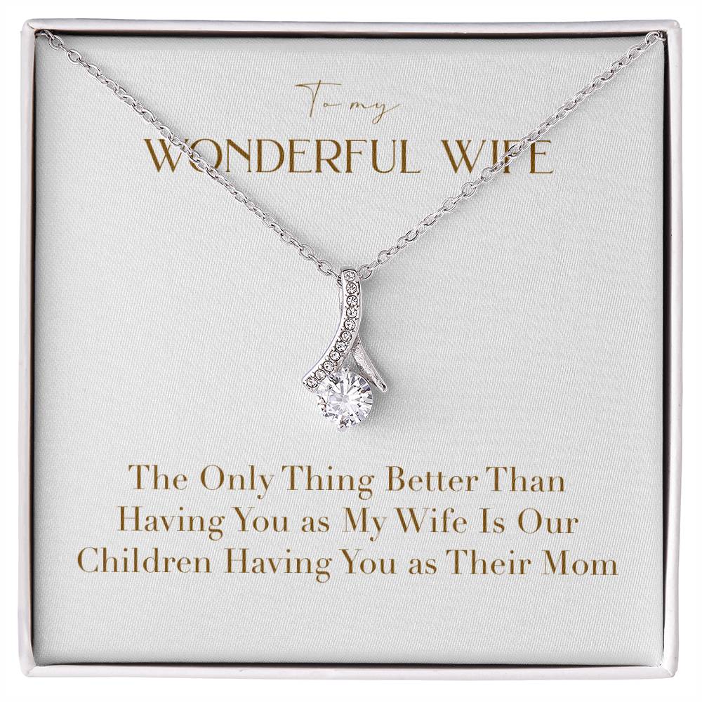 Enchanting Elegance Ribbon Necklace - To My Wonderful Wife