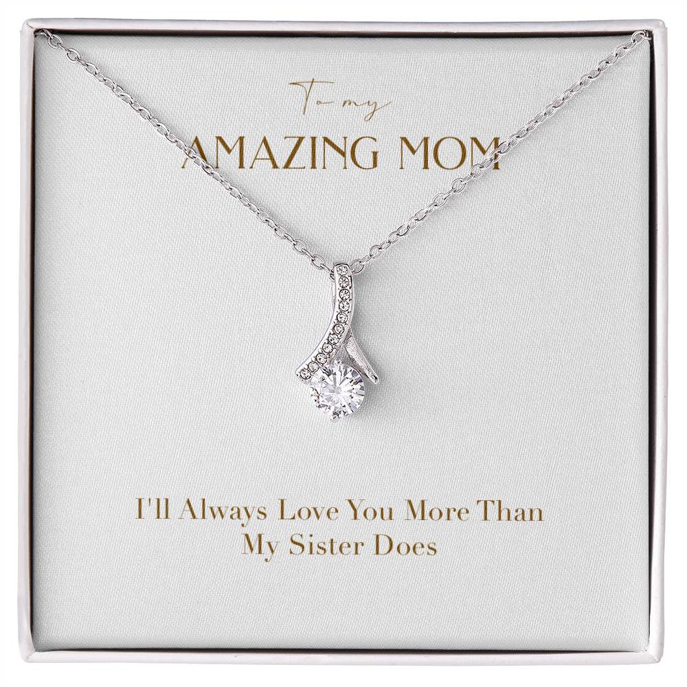 Enchanting Elegance Ribbon Necklace - I'll Always Love You More Than My Sister Does