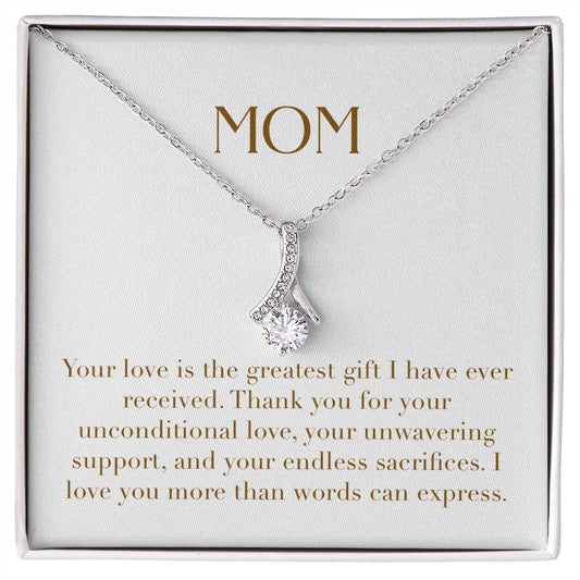 Enchanting Elegance Ribbon Necklace - Your Love is the Greatest Gift I Have Ever Received