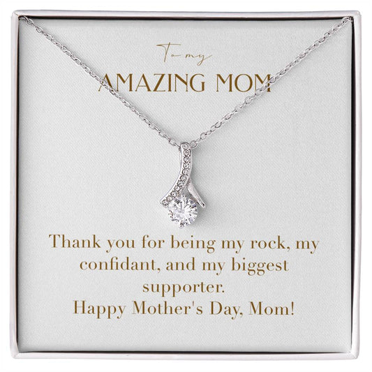 Enchanting Elegance Ribbon Necklace - Thank You for Being My Rock