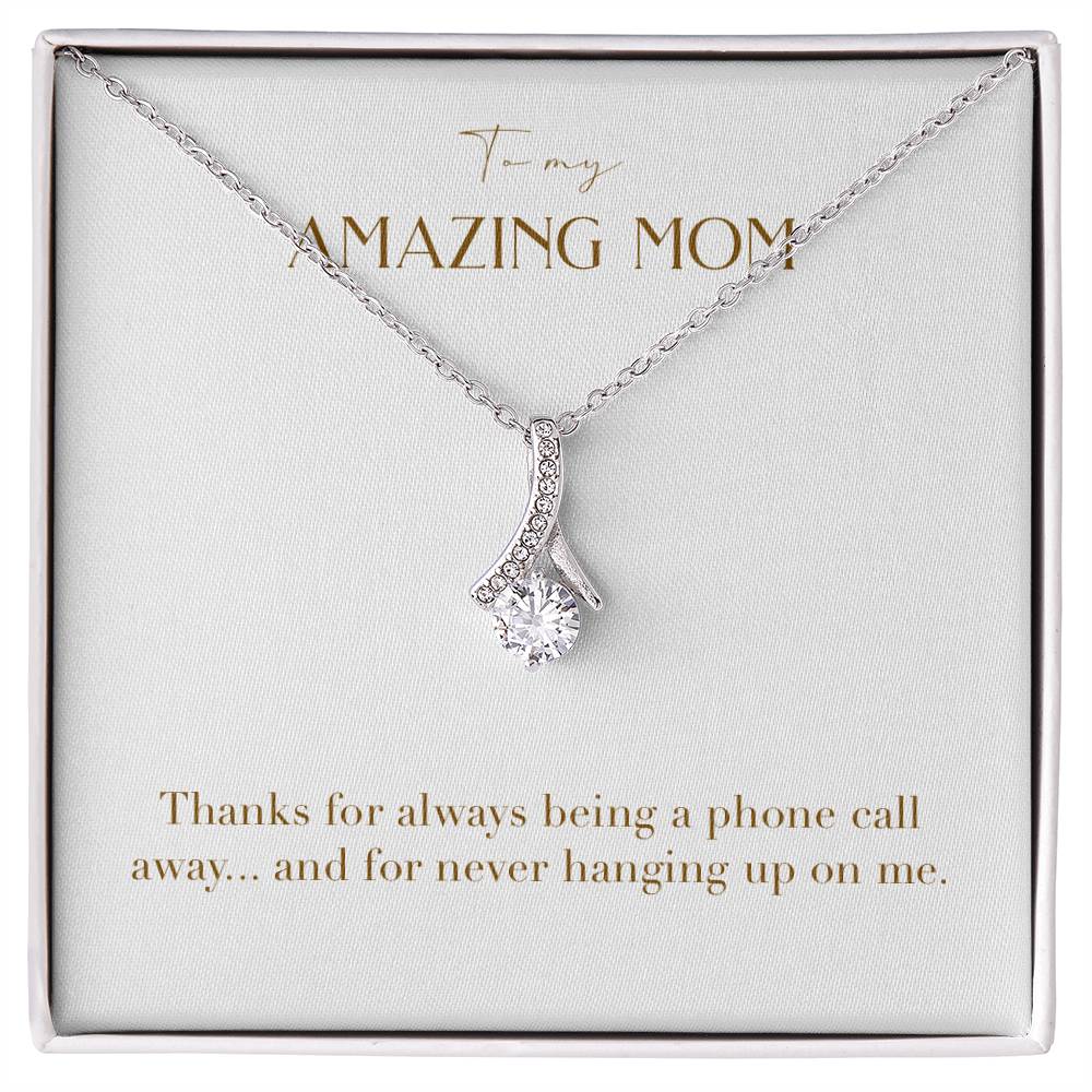 Enchanting Elegance Ribbon Necklace - Happy Mother's Day From Your Favorite Child