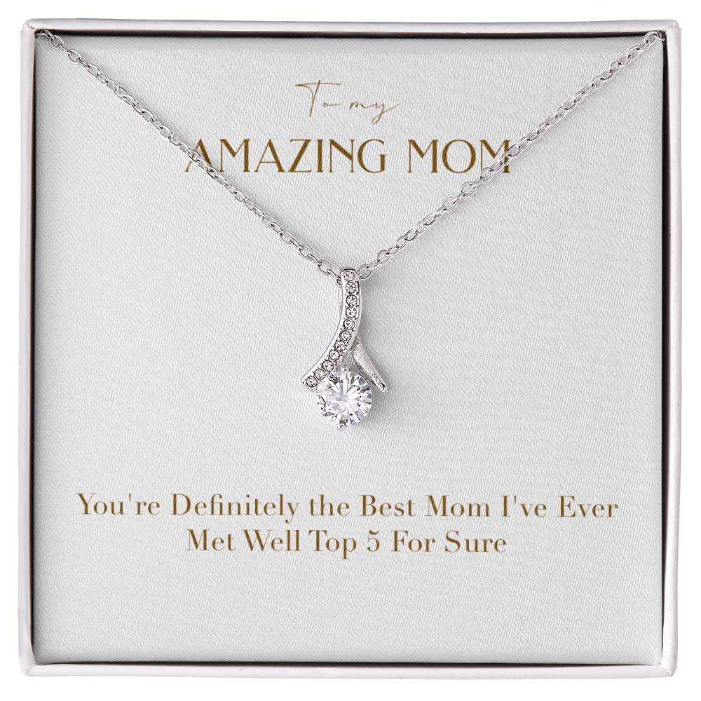 Enchanting Elegance Ribbon Necklace - You're Definitely The Best Mom Ever