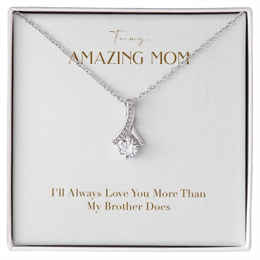 Enchanting Elegance Ribbon Necklace - I'll Always Love You More Than My Brother Does