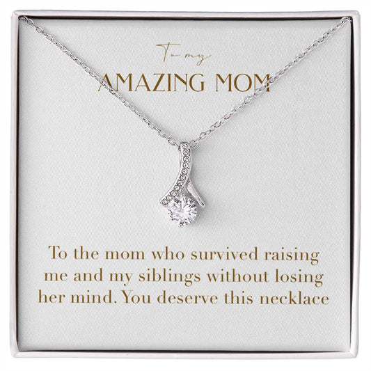 Enchanting Elegance Ribbon Necklace - To The Mom Who Survived Raising Me