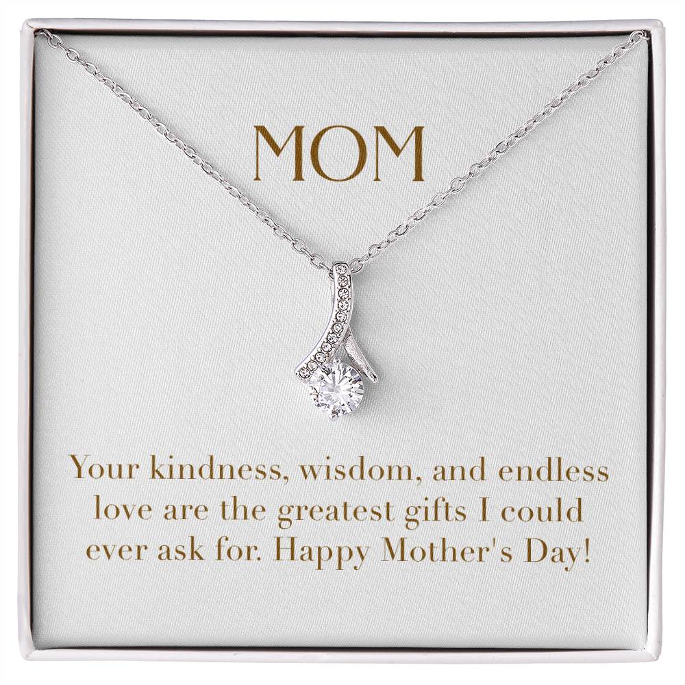 Enchanting Elegance Ribbon Necklace - Your Kindness Wisdom and Endless Love