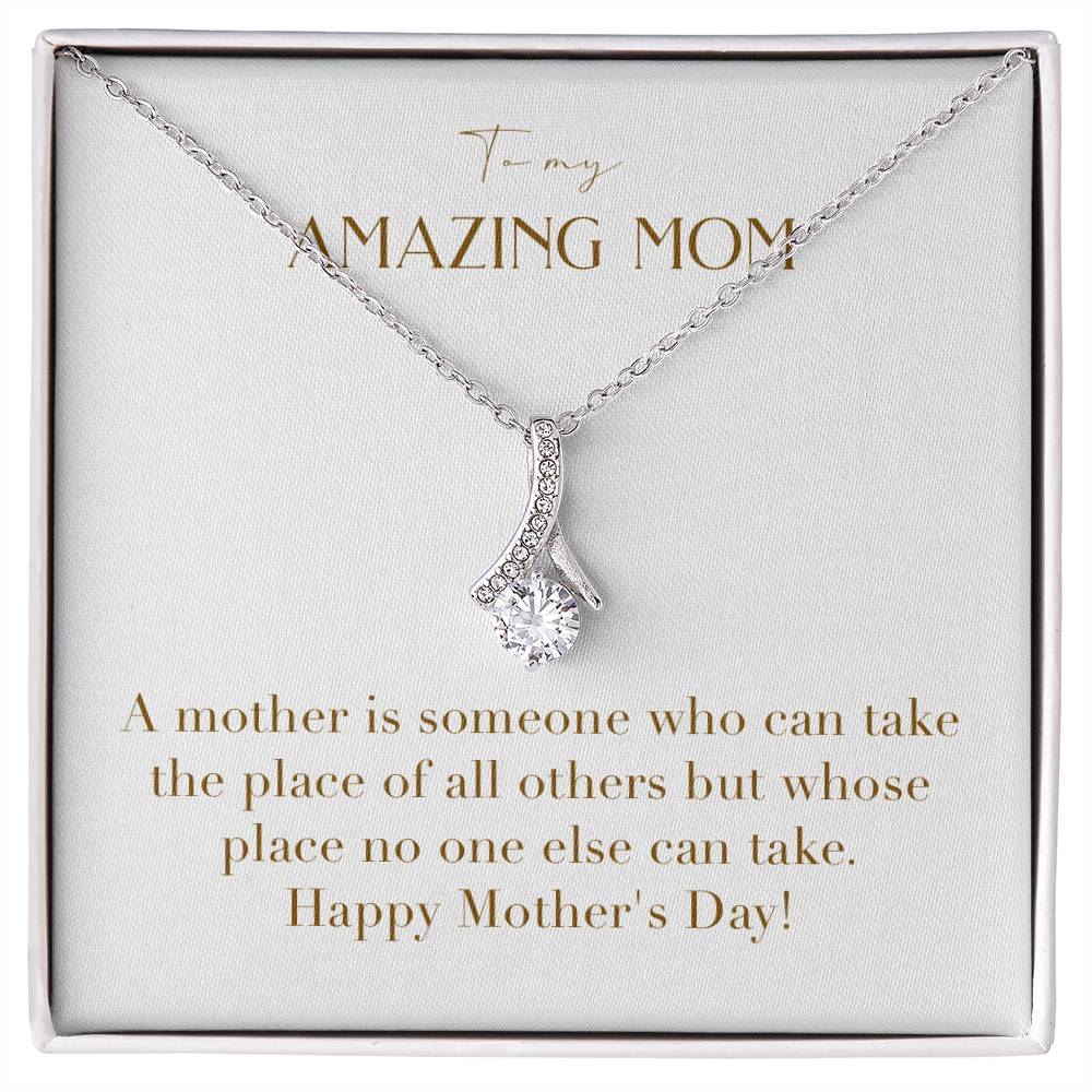 Enchanting Elegance Ribbon Necklace - A Mother is Someone Who Can Take the Place of All Others