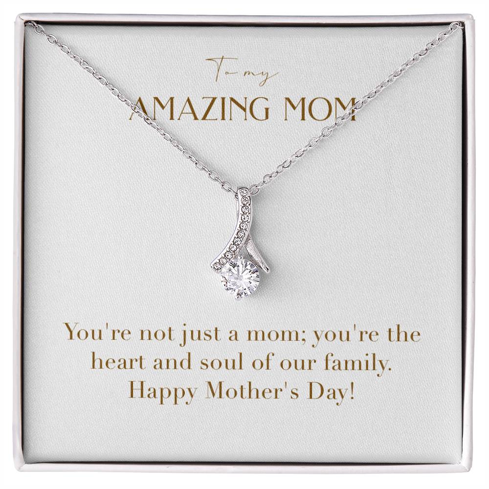 Enchanting Elegance Ribbon Necklace - You're Not Just a Mom You're the Heart of Our Family