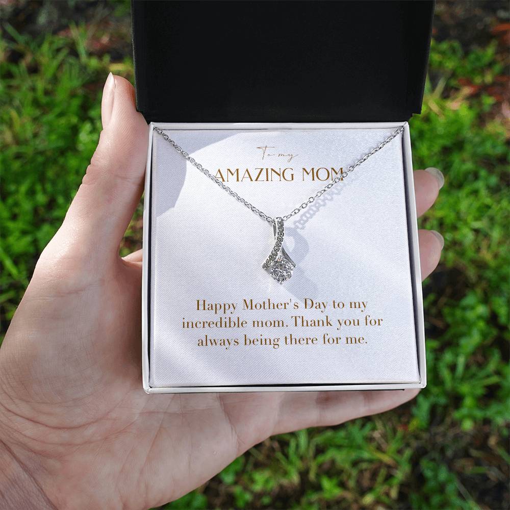 Enchanting Elegance Ribbon Necklace - Happy Mother's Day to My Incredible Mom