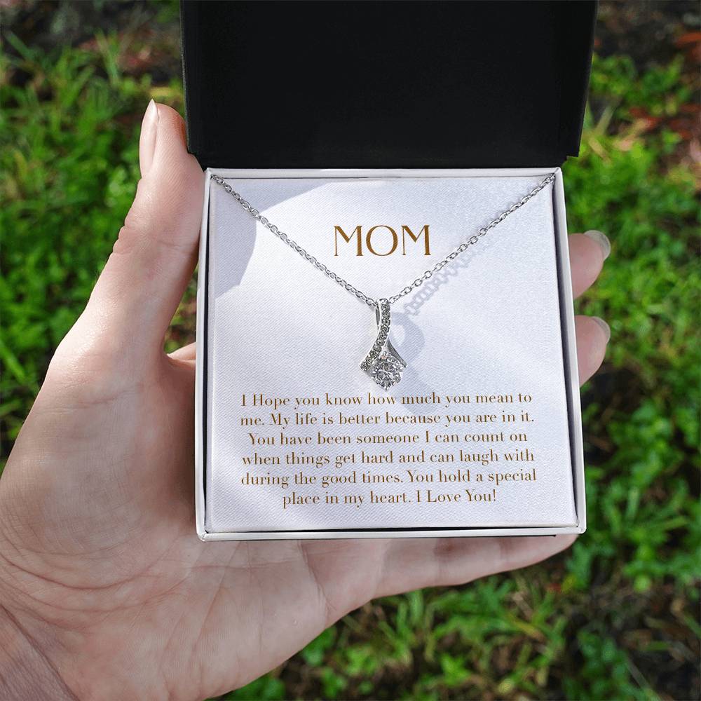 Enchanting Elegance Ribbon Necklace - I Hope You Know How Much You Mean to Me