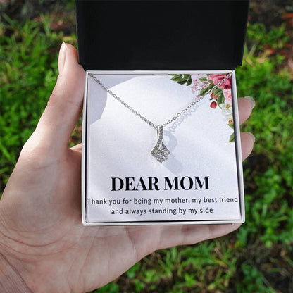 Enchanting Elegance Ribbon Necklace - Dear Mom Thank You for Being my Mother