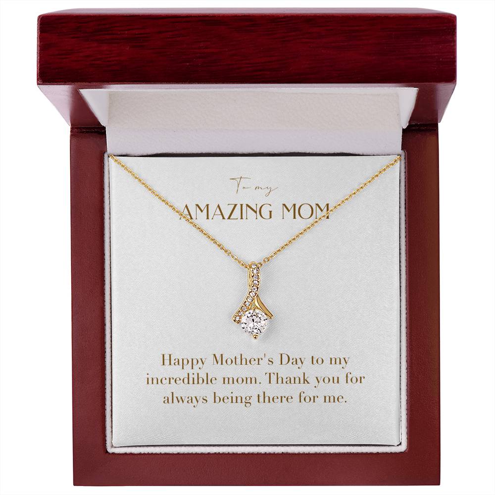 Enchanting Elegance Ribbon Necklace - Happy Mother's Day to My Incredible Mom