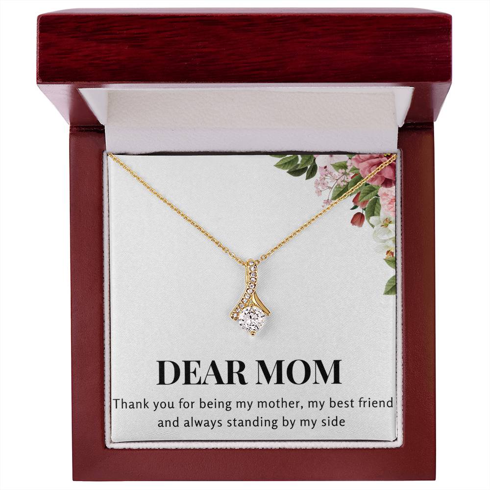 Enchanting Elegance Ribbon Necklace - Dear Mom Thank You for Being my Mother