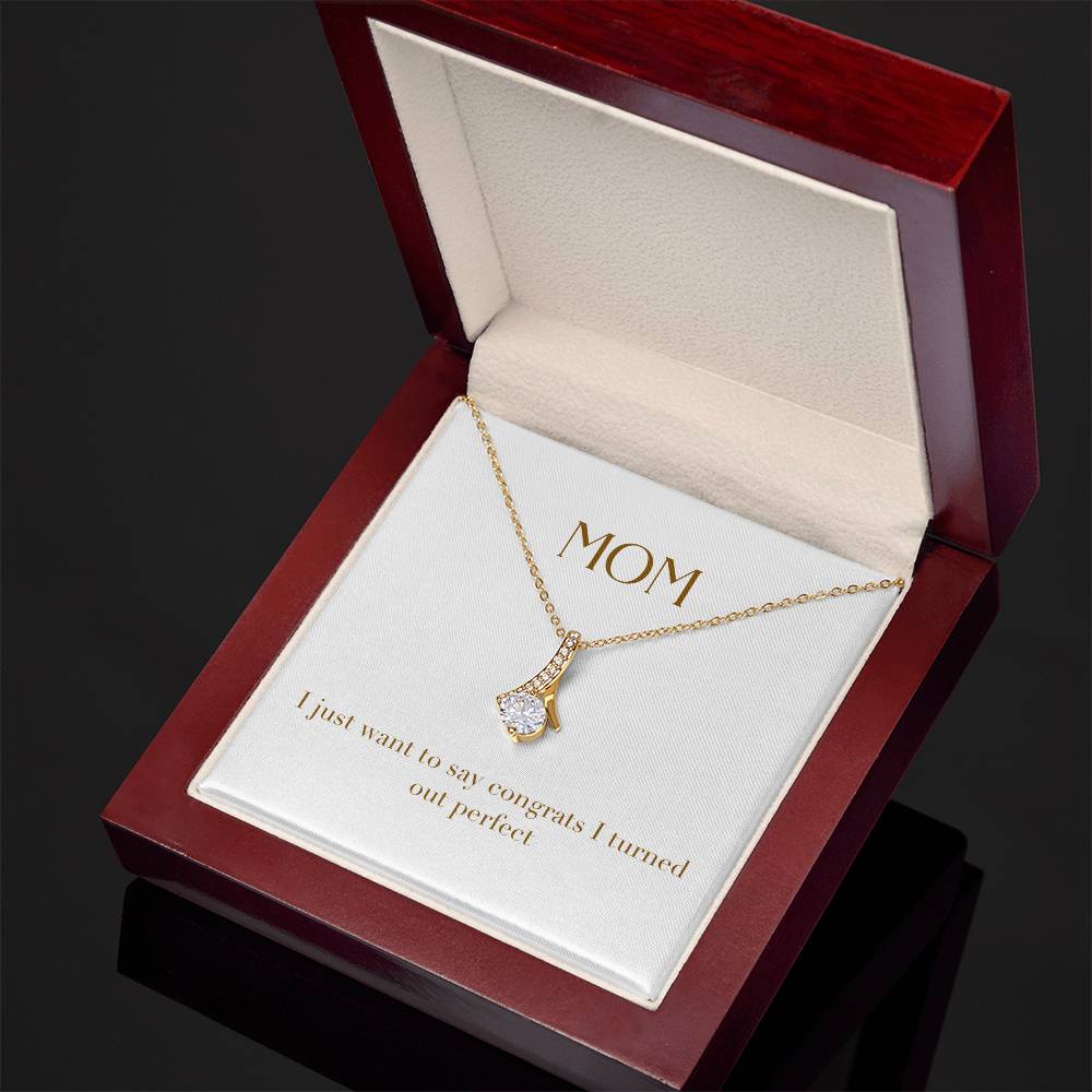 Enchanting Elegance Ribbon Necklace - Mom I Just Want to Say Congrats