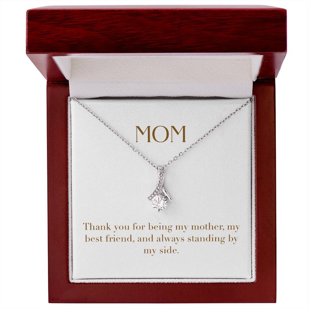 Enchanting Elegance Ribbon Necklace - Thank You for Being My Mother