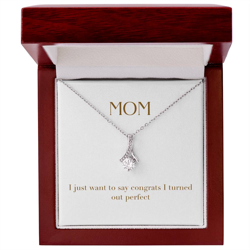 Enchanting Elegance Ribbon Necklace - Mom I Just Want to Say Congrats