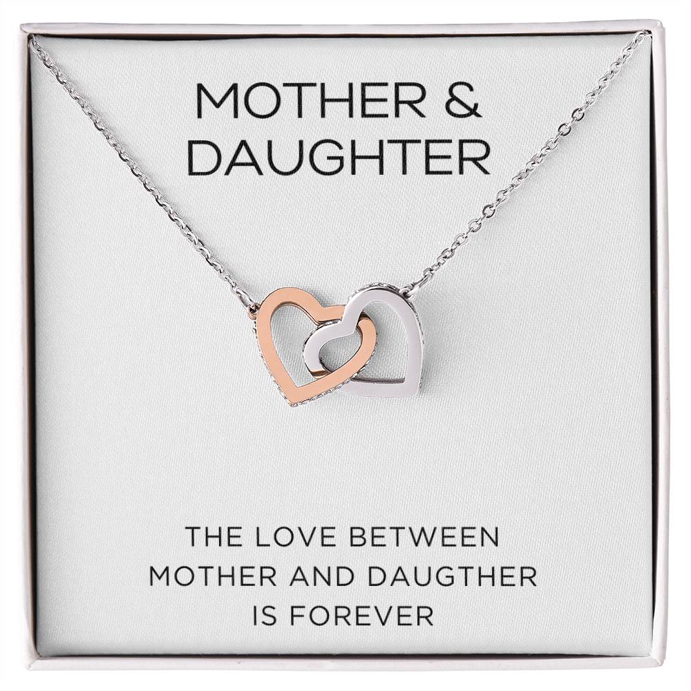 Interlocked Hearts Necklace - The Love Between Mother and Daughter - Classic Design