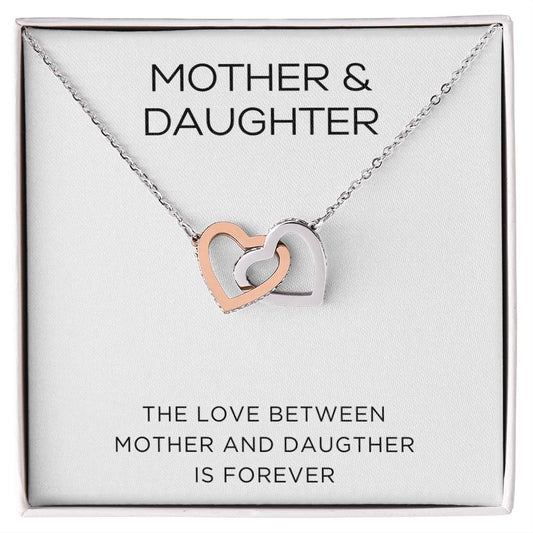 Interlocked Hearts Necklace - The Love Between Mother and Daughter - Classic Design