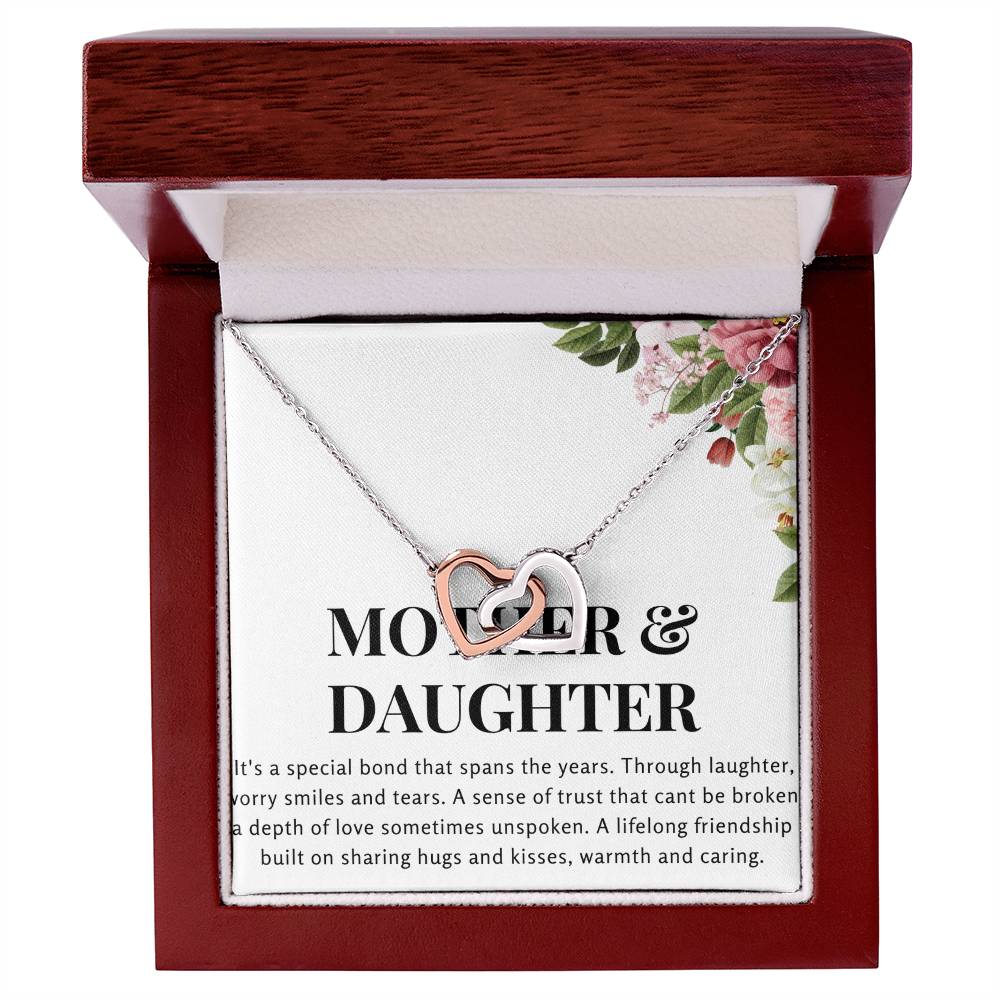 Interlocked Hearts Necklace - Mother & Daughter It's a Special Bond that Spans the Years