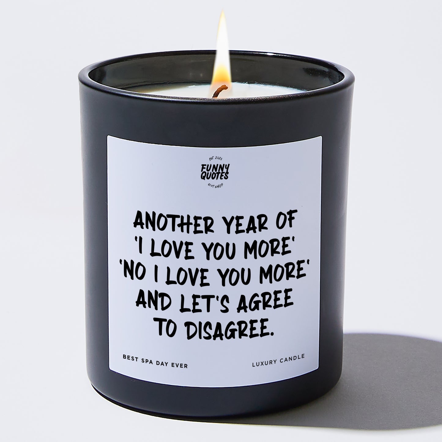 Anniversary Present - Another Year of 'I Love You More,' 'No, I Love You More,' and 'Let's Agree to Disagree'. - Candle