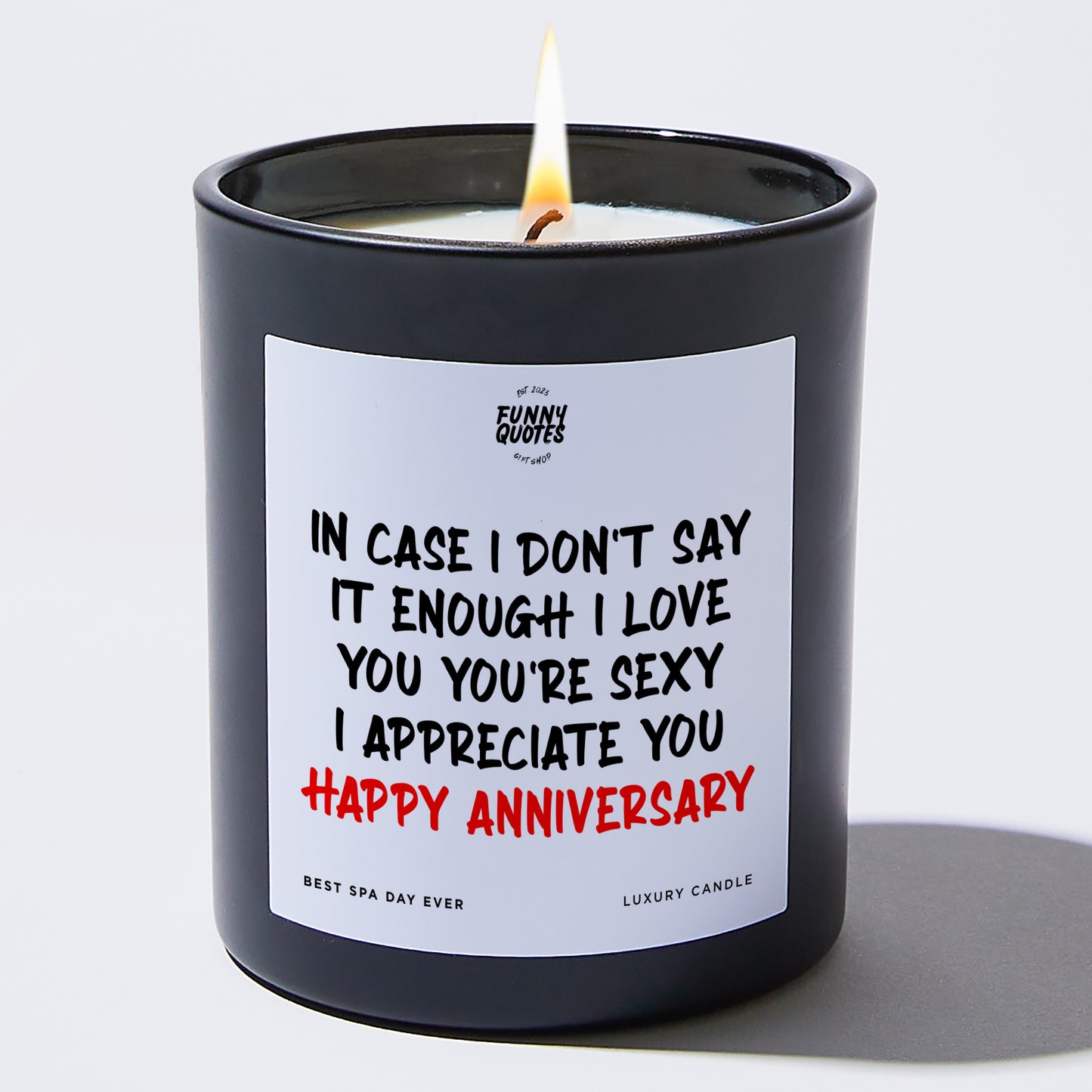 Anniversary Present - In Case I Don't Say It Enough. I Love You. You're Sexy. I Appreciate You. Happy Anniversary - Candle