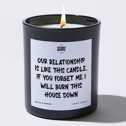 Anniversary Present Our Relationship Is Like This Candle. If You Forget Me I Will Burn This House Down - Funny Quotes Gift Shop