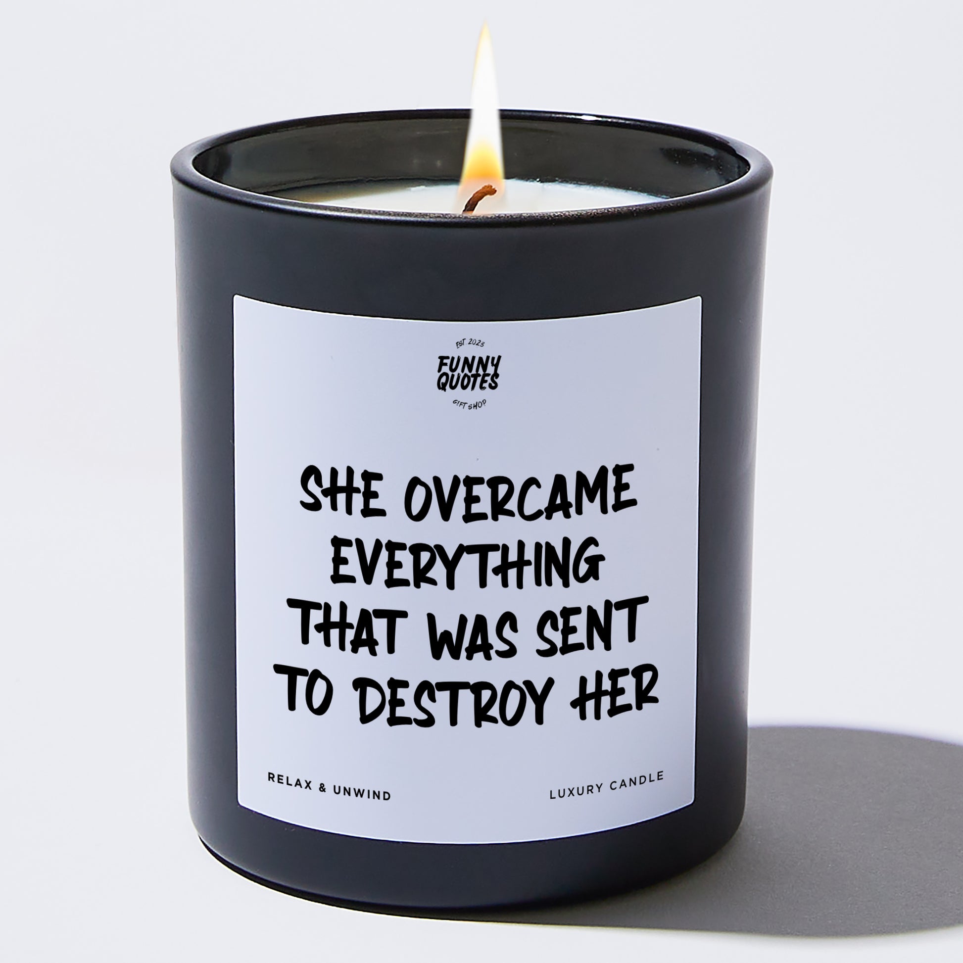 Self Care Gift She Overcame Everything That Was Sent To Destroy Her - Funny Quotes Gift Shop