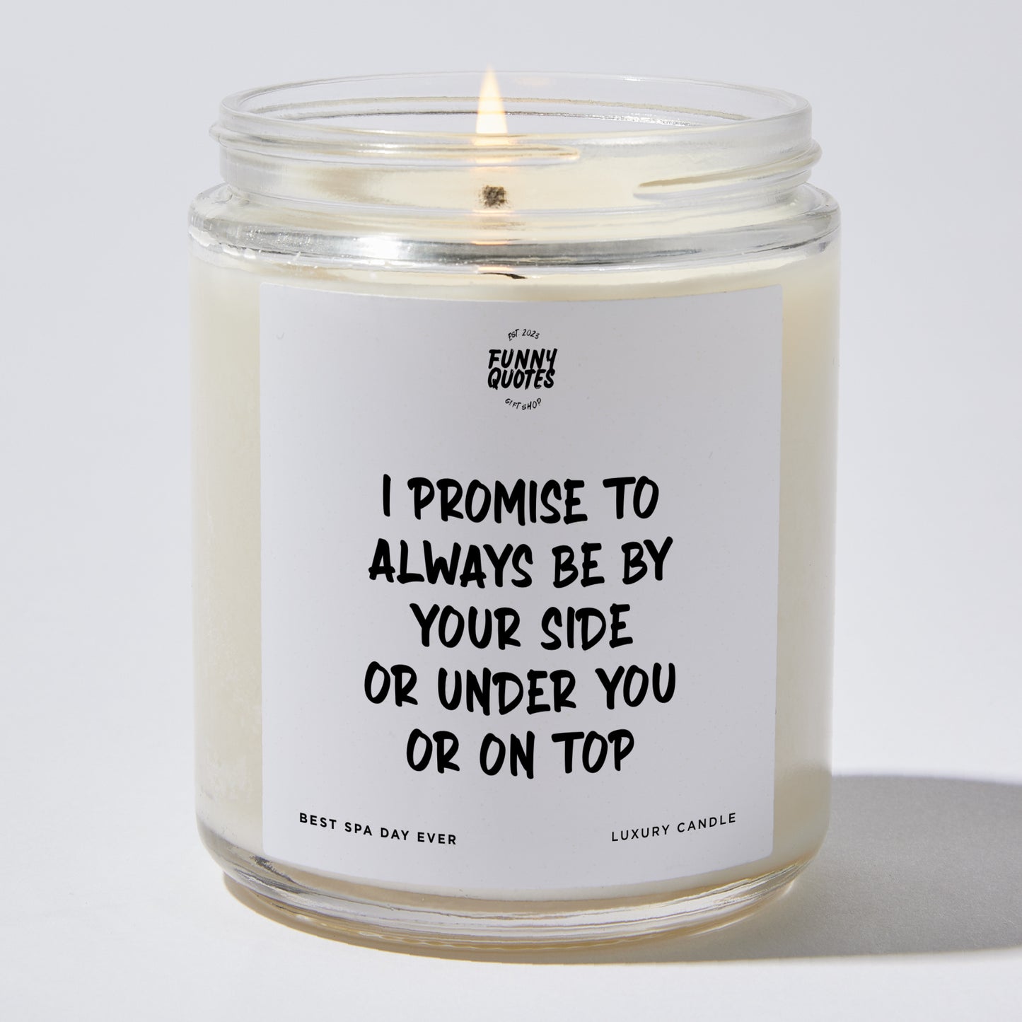 Anniversary Present - I Promise to Always Be by Your Side or Under You or on Top - Candle