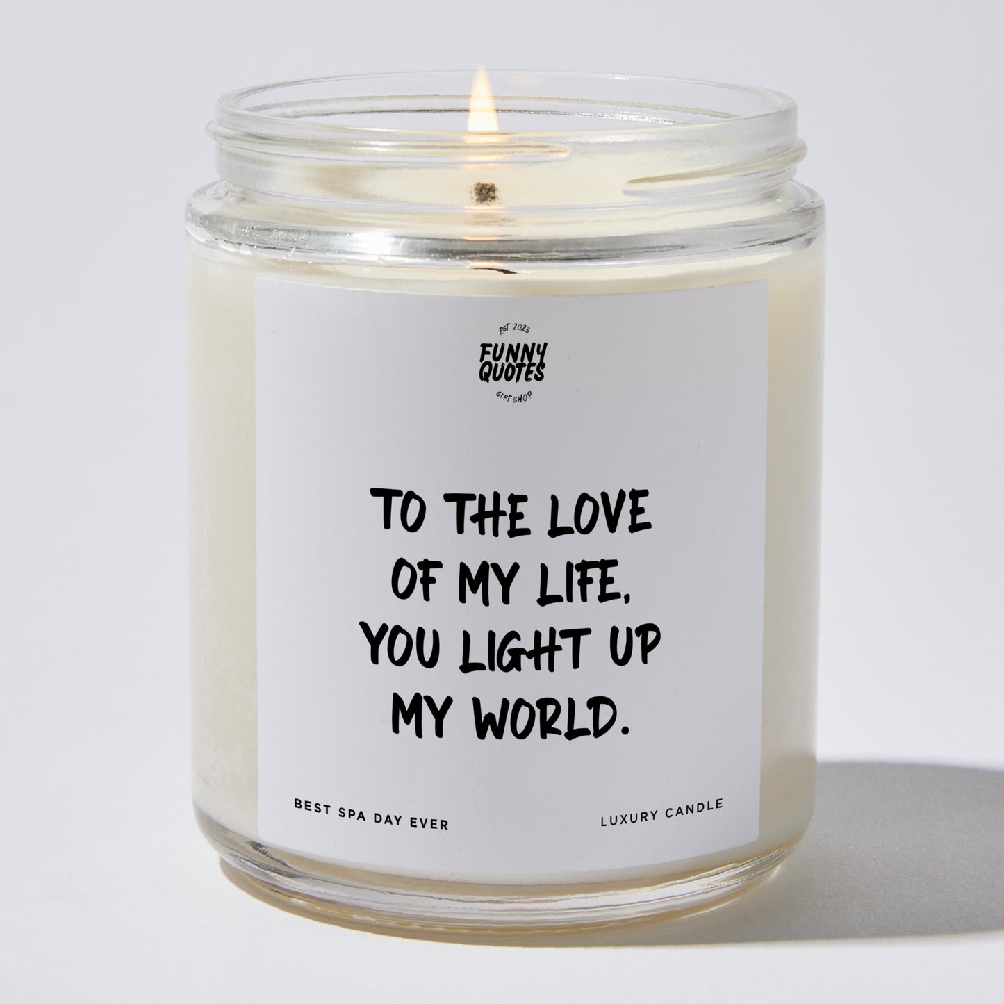 Anniversary Present - To the Love of My Life, You Light Up My World. - Candle