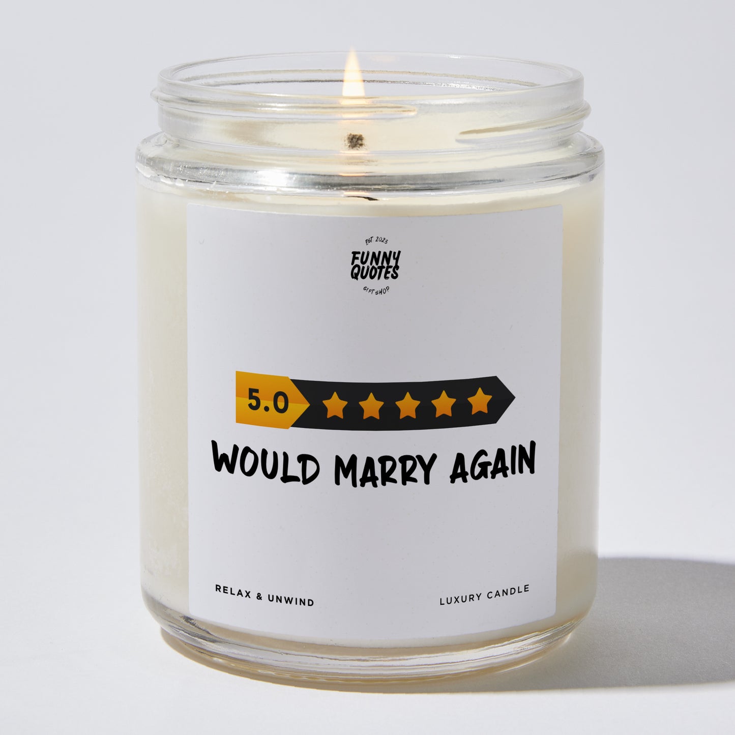 Anniversary Present - 5 Star Would Marry Again - Candle