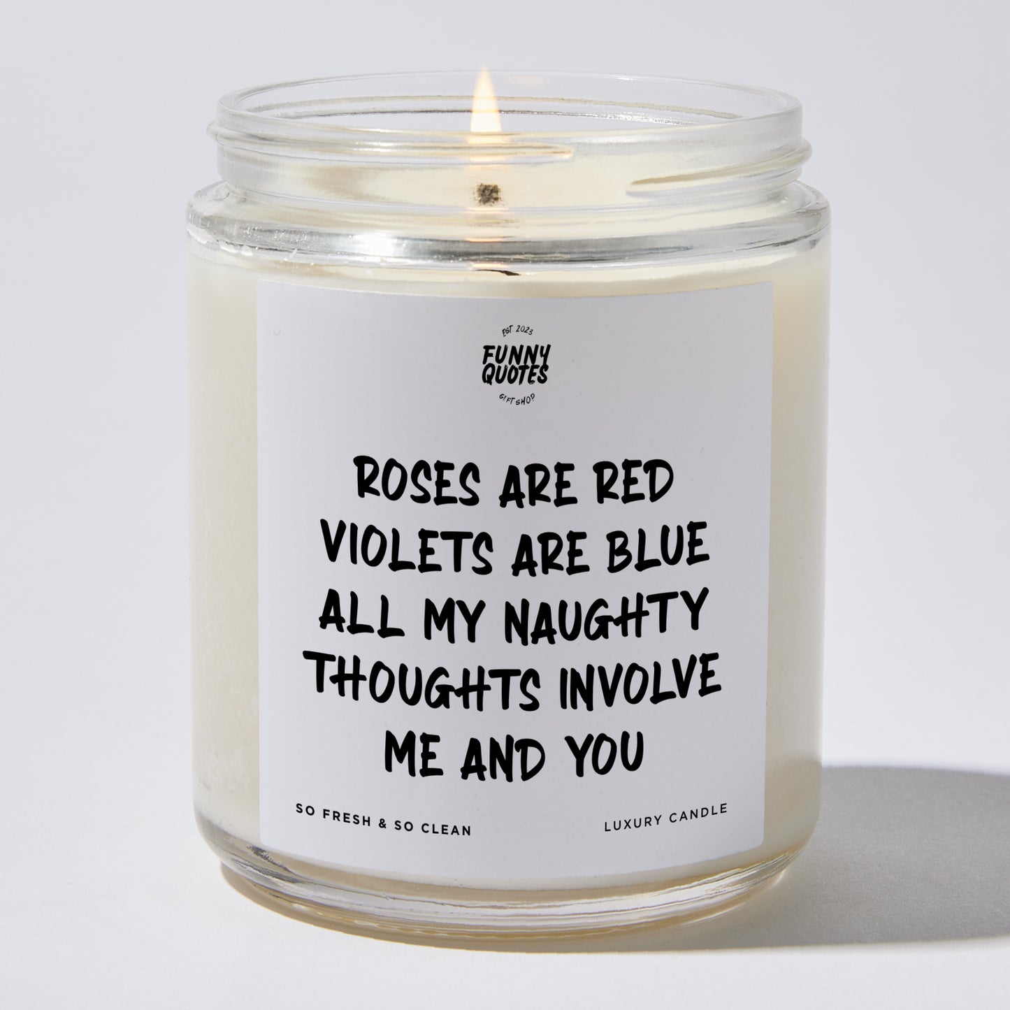 Anniversary Present - Roses Are Red Violets Are Blue All My Naughty Thoughts Involve Me and You - Candle