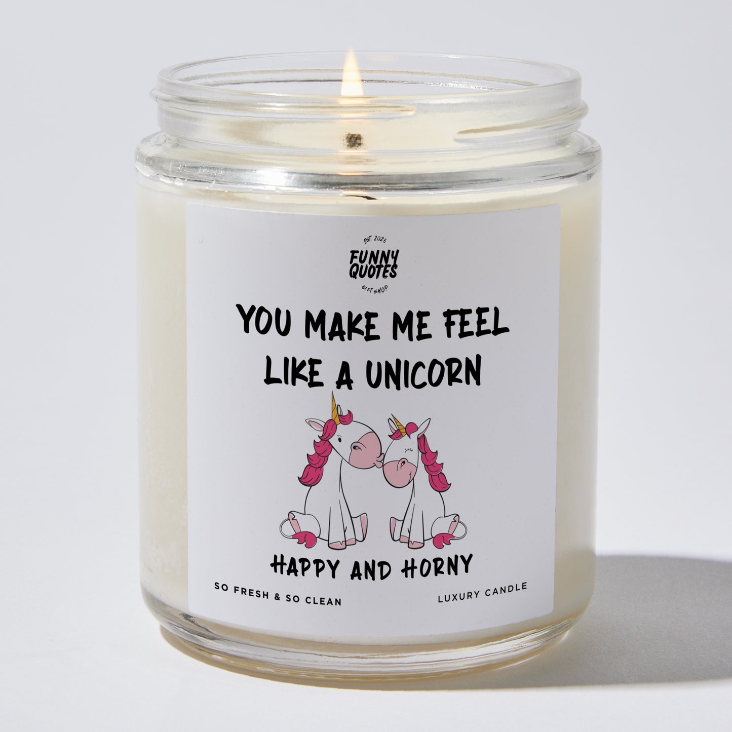 Anniversary Present - You Make Me Feel Like a Unicorn Happy and Horny - Candle